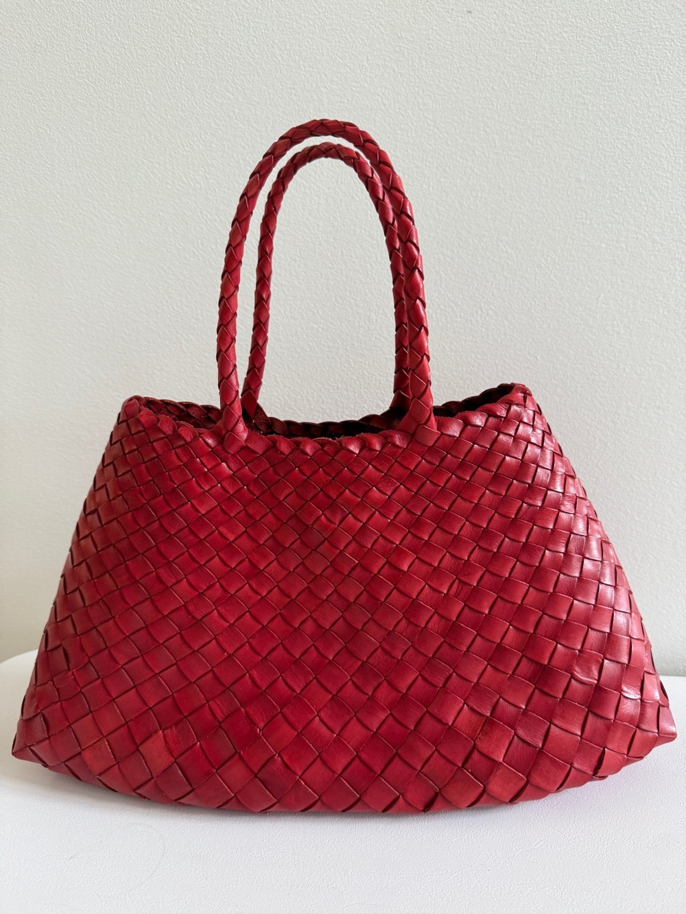DRAGON DIFFUSION Small Santa Croce Leather Bag Handbag Red